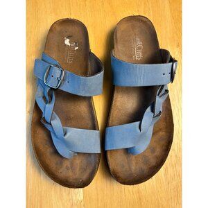 Cliffs‎ Blue Women's Braided Strap Buckle Sandals BOHO 8.5 Comfort Shoes Casual